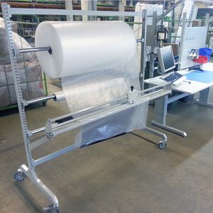 Sovellal Nederland Treston trolley met rolhouder en snij unit voor grote rollen bubbelfolie