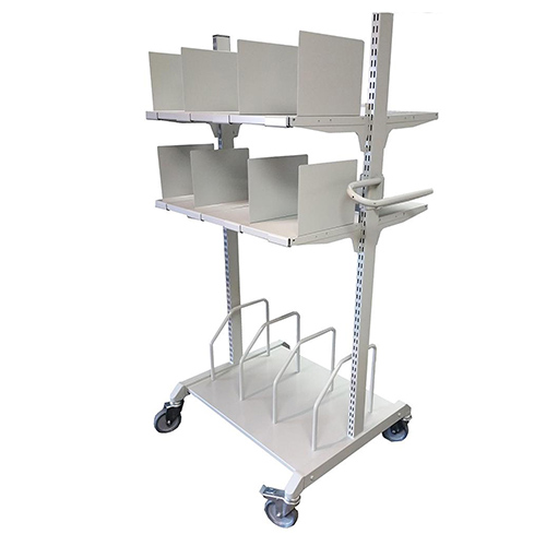 Sovella Nederland Treston kartontrolley voor karton en enveloppen nabij de inpaktafel