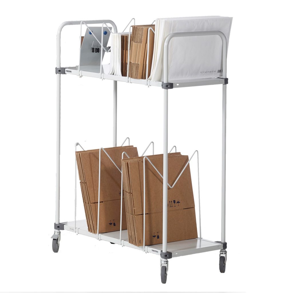 Sovella Nederland Treston karton trolley voor nabij logistieke werkplek en magazijn werktafel of inpaktafels voor webshop