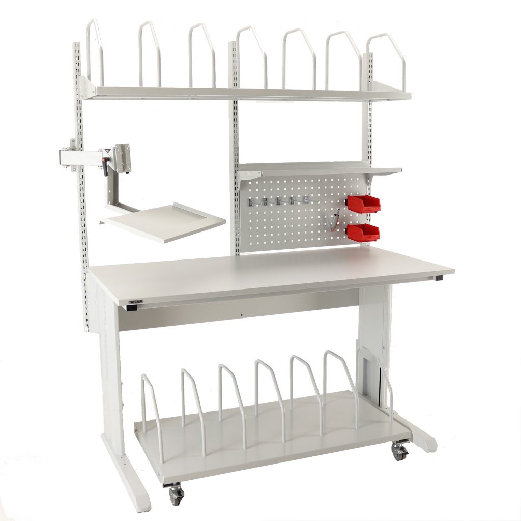 Sovella Nederland Treston inpaktafel allround met karton trolley - logistieke werkplek - magazijn werktafel