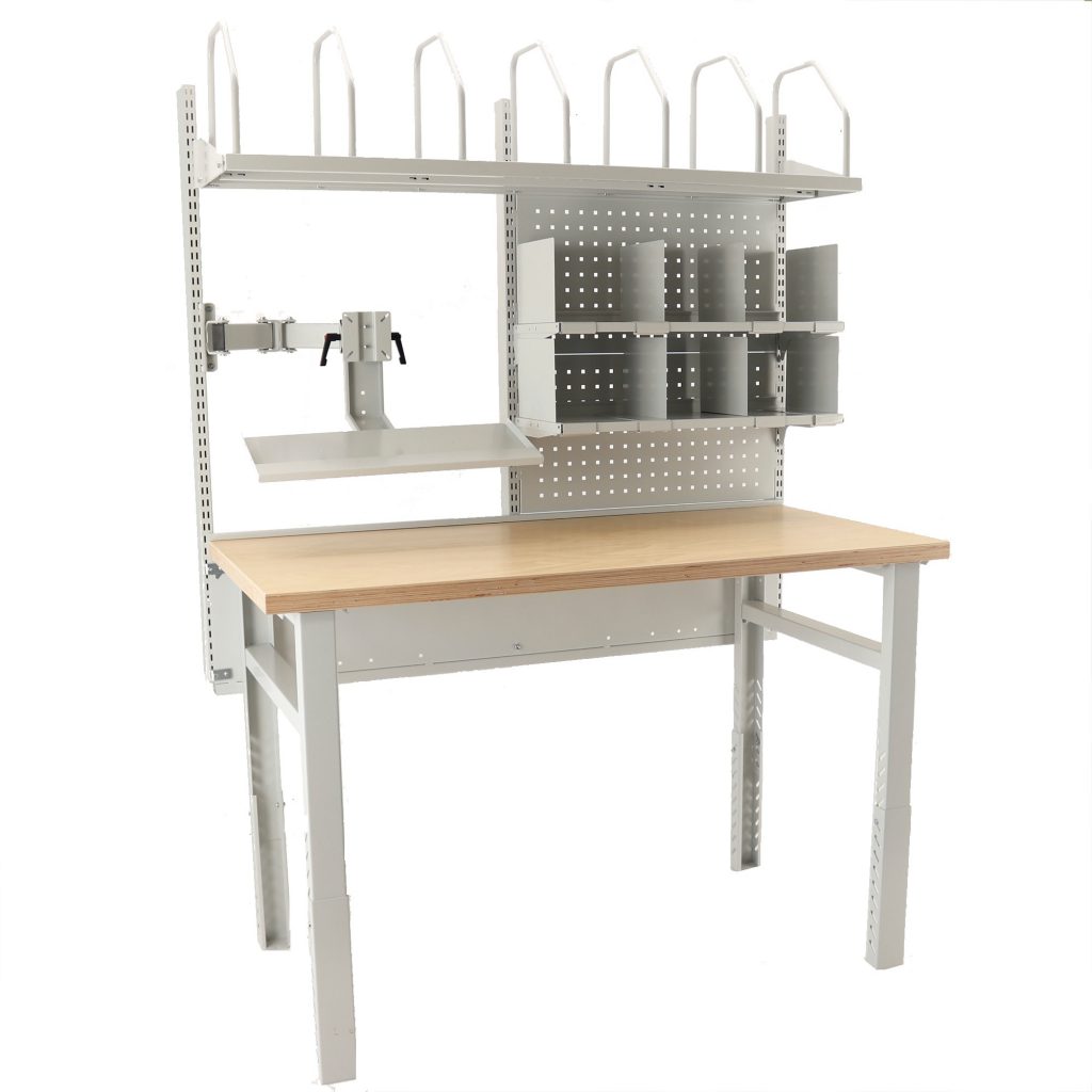 Sovella Nederland Treston inpaktafel voor webshops met vakkenkast en kartonhouder - werktafel magazijn - werkplek logistiek