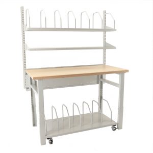 Sovella Nederland Treston inpaktafel voor webshops of magazijn werktafel / logistieke werkplek voor industrie, met kartonhouder en kartontrolley