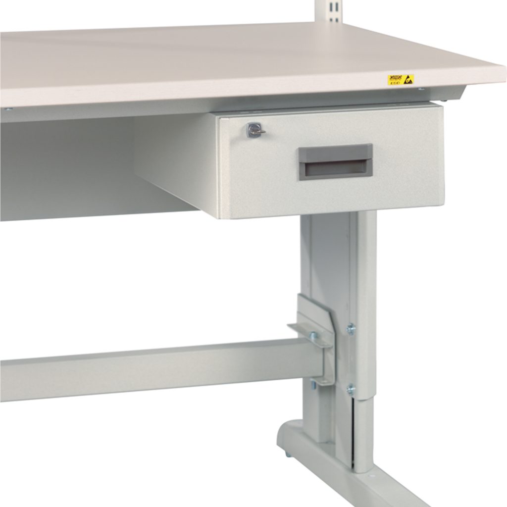 Sovella Nederland Treston enkele ladekast afsluitbaar onder een concept inpaktafel of werktafel magazijn logistiek ESD