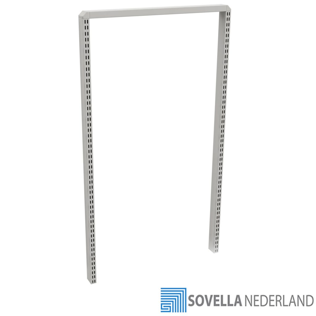 Sovella Nederland Treston perfo staanders voor accessoires boven een werkbank