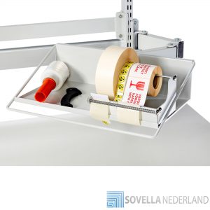 Sovella Nederland Treston tray op zwenkarm voor een logistieke werkplek of magazijn paktafel