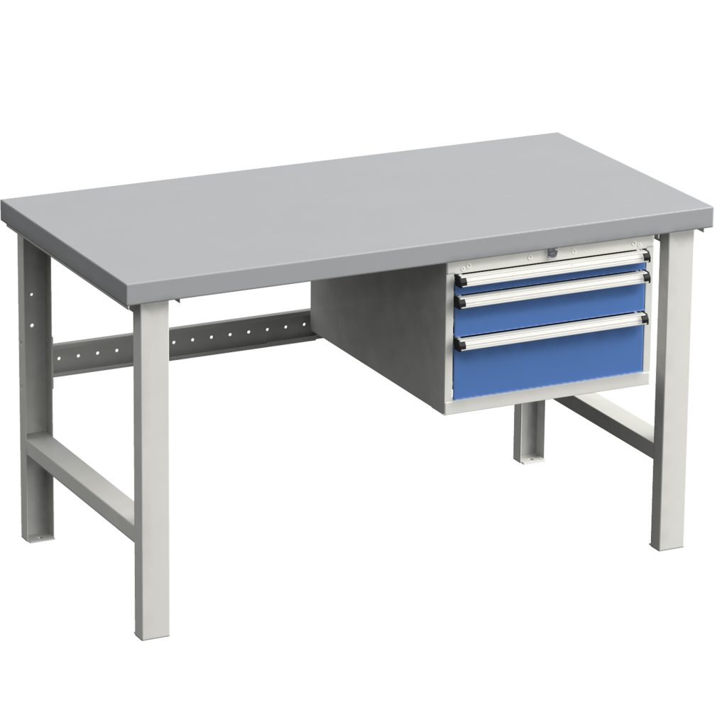 ENG_Sovella Nederland treston workshop workbench with steel top and drawer unit