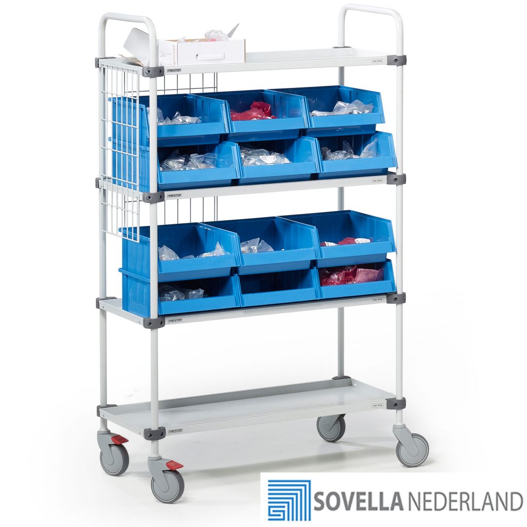 Sovella Nederland Treston TRTA trolley hoog voor nabij de inpaktafel