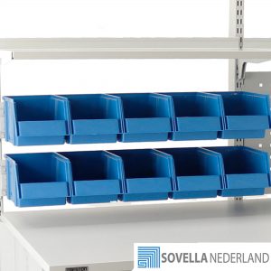 ENG_Sovella Nederland Treston Bins and binrails for gifts and small products on a packing bench