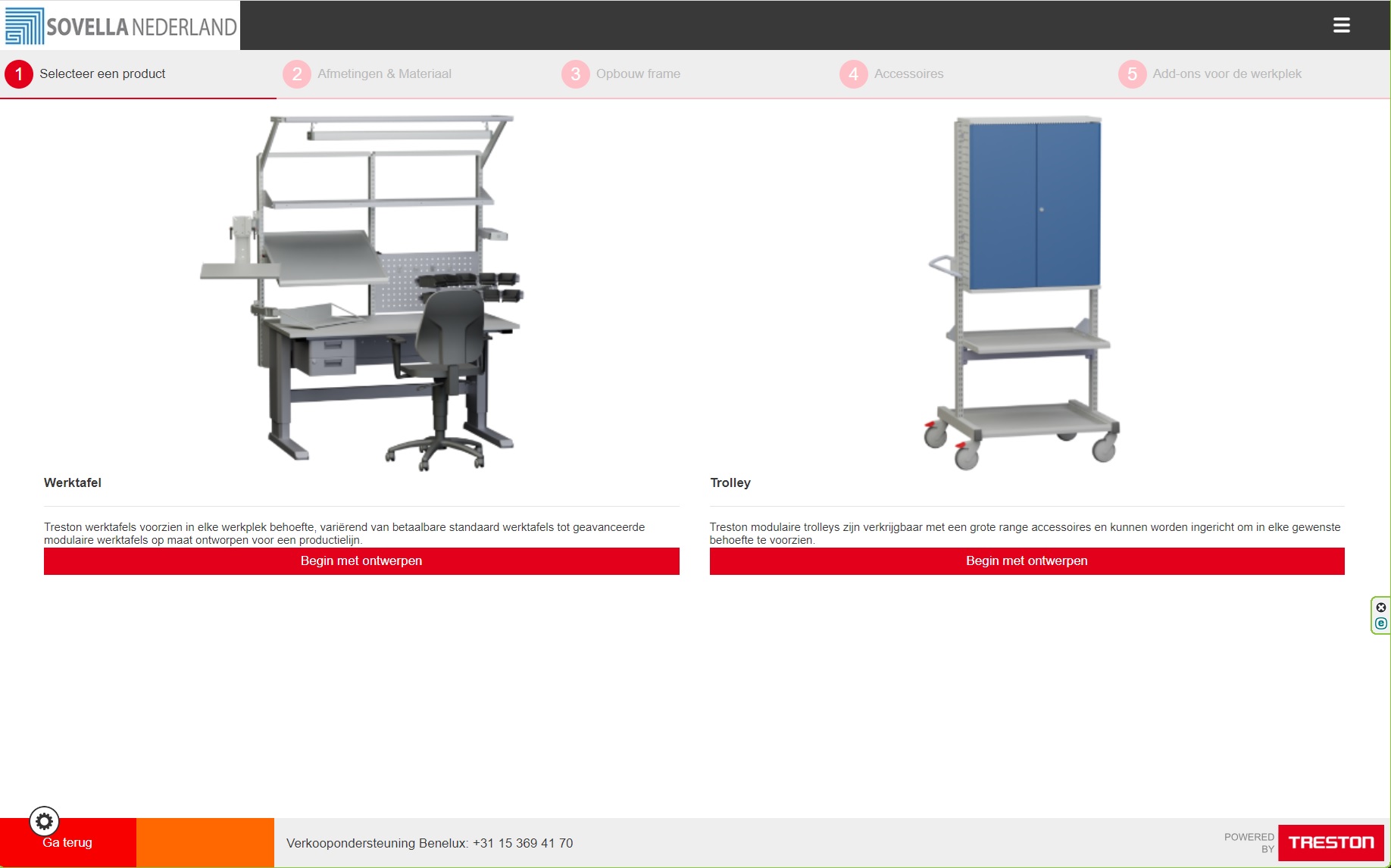 Trolleys samenstellen via 3D configurator